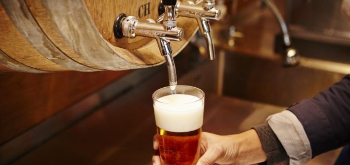 Traditional ale from cask into glass