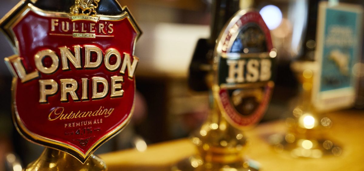 Fullers London Pride tap handle with others in background