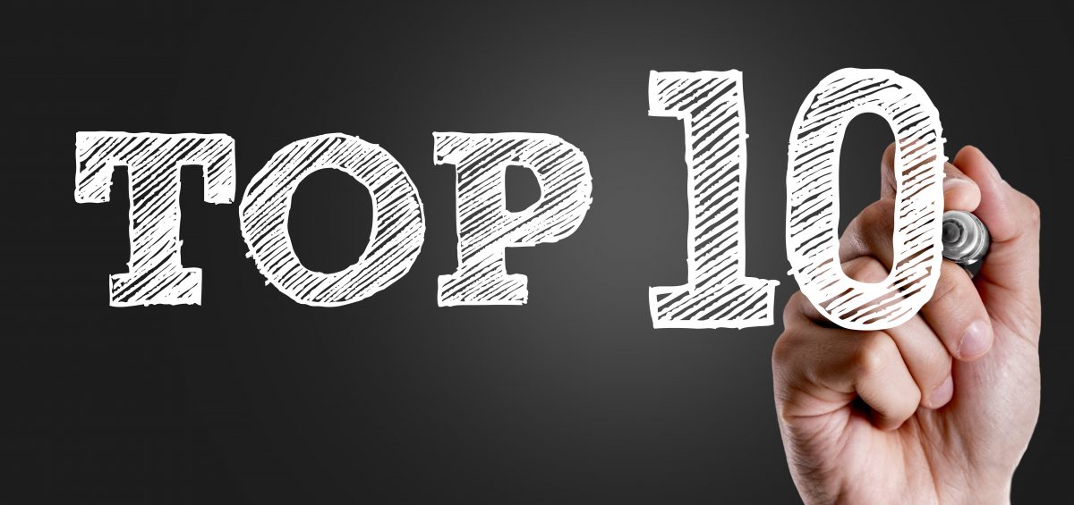 Chalkboard drawing of top 10 list