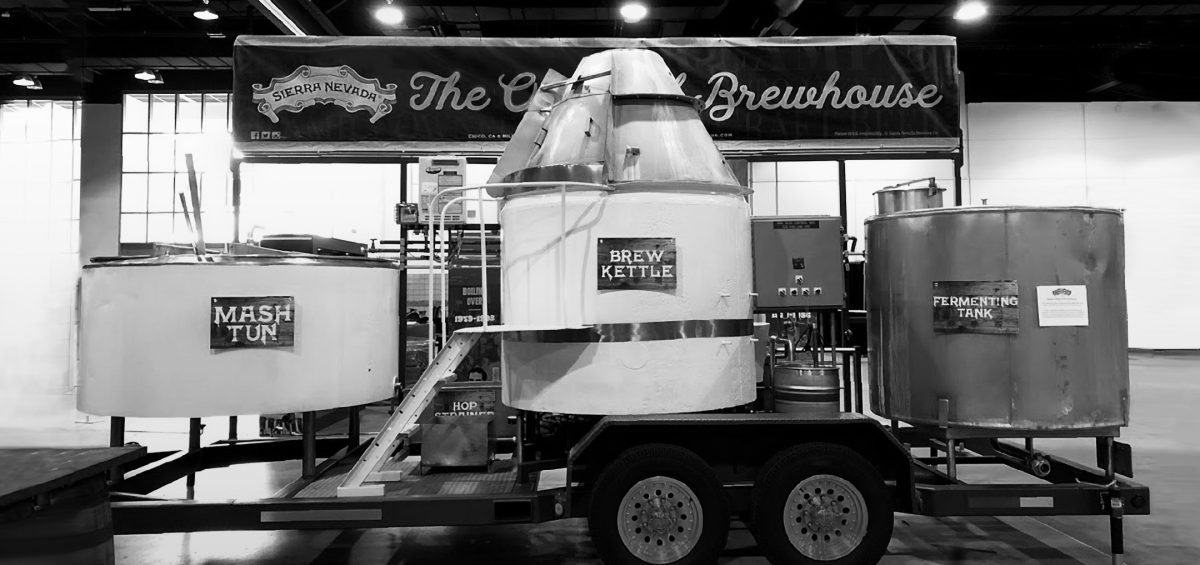 Sierra Nevada Brewing Company original brewhouse on trailer