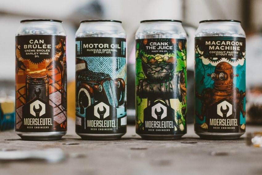 Moersleutel Craft Brewery core range of cans
