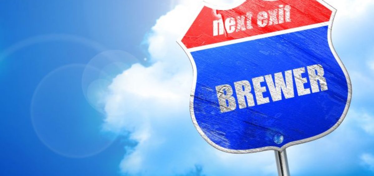 brewer, 3D rendering, blue street sign
