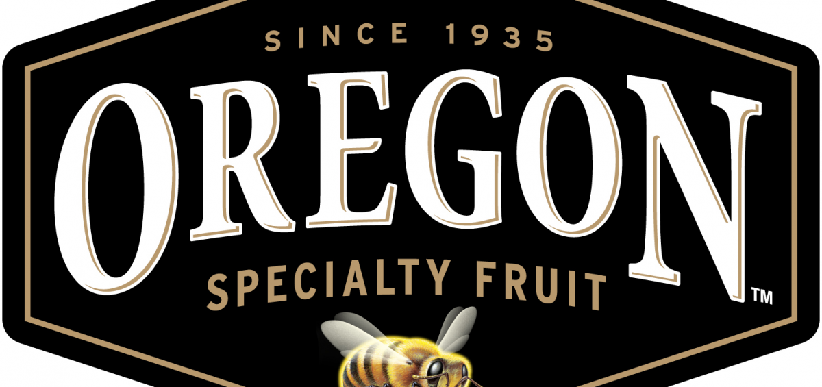 Oregon Specialty Fruit logo with bumble bee