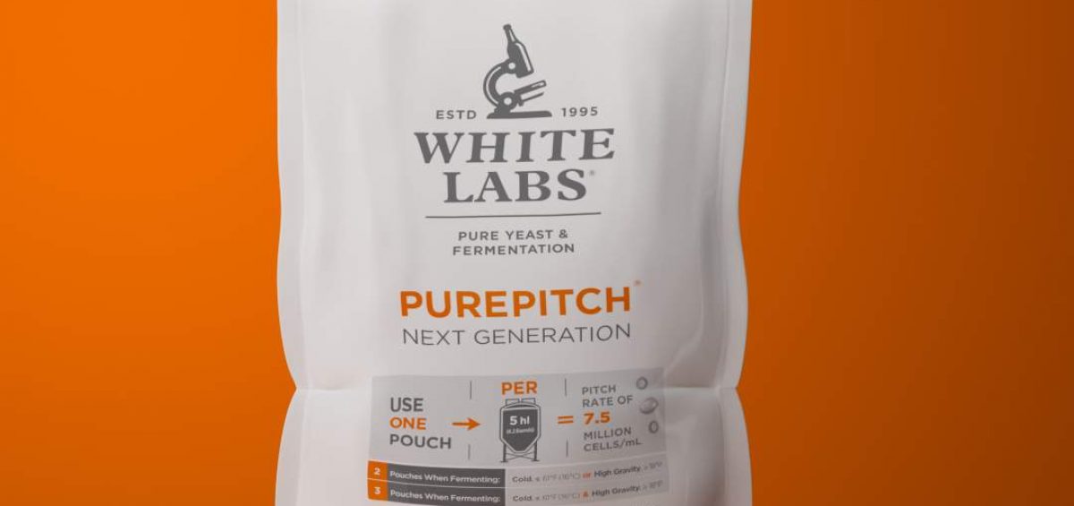 White Labs Yeast Purepitch® packaging with orange background