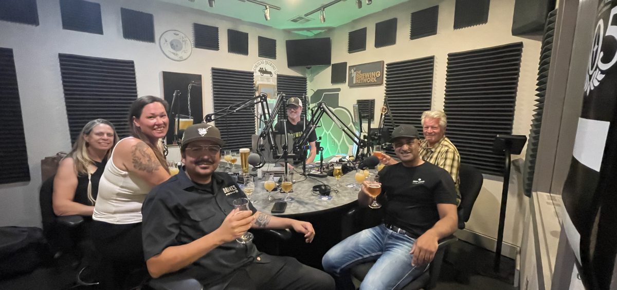 The AI beer show crew in the brewing network studio studio